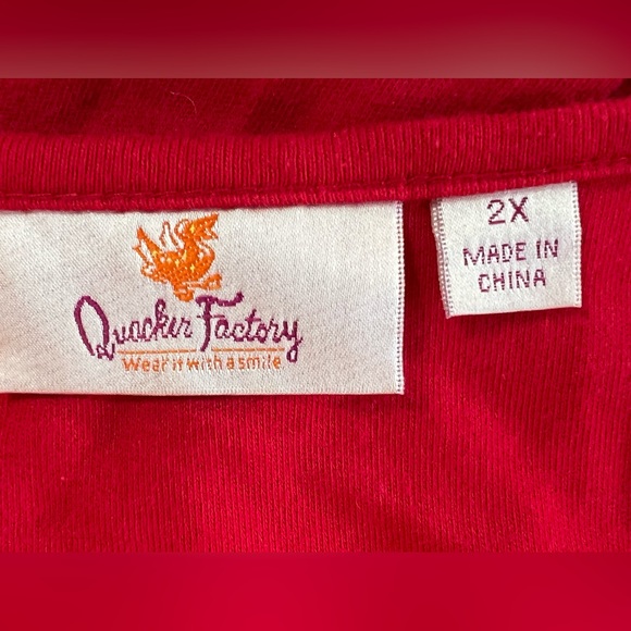 Quacker Factory Size 2X Nativity vintage embellished & Embroidered cotton top - Picture 6 of 6